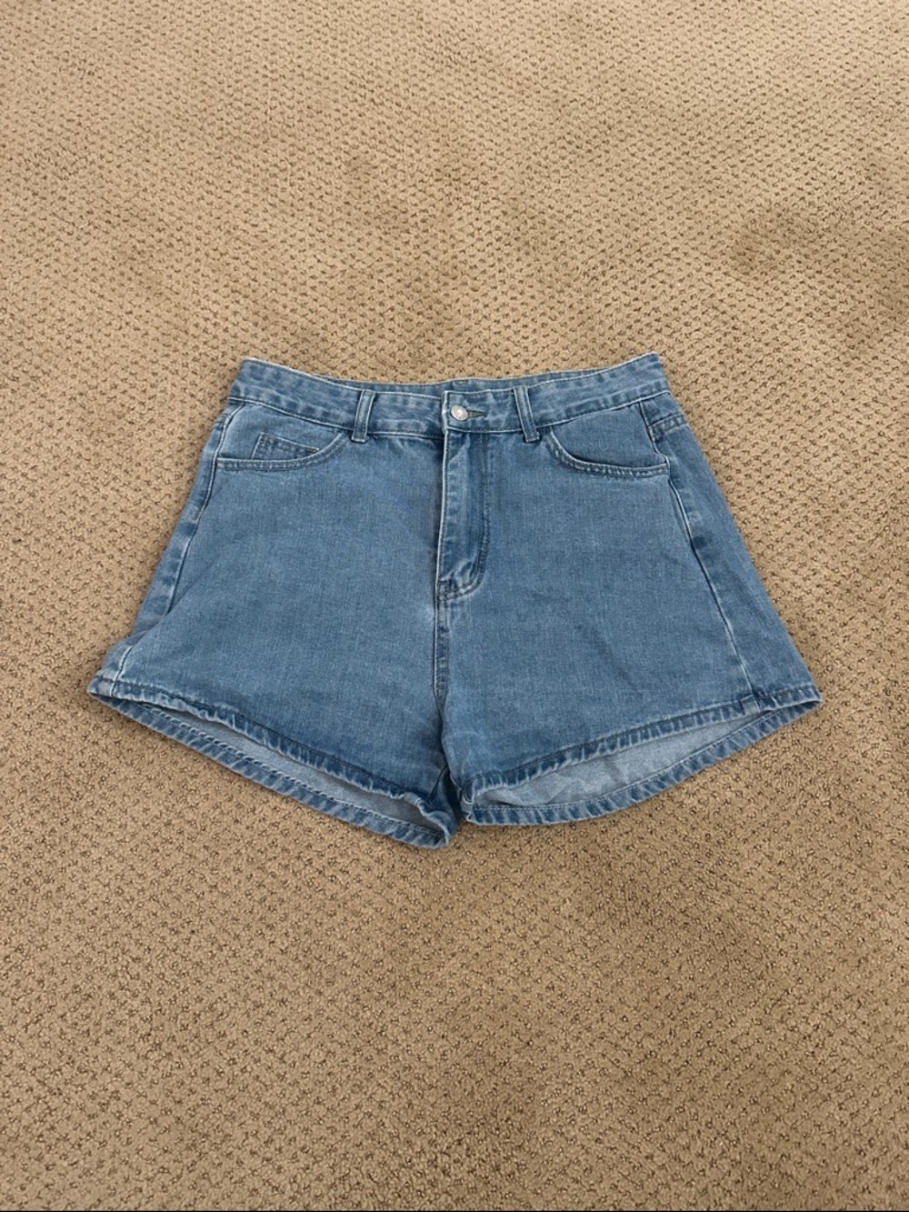 High-Waist Blue Denim Women's Shorts